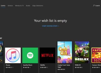 Wish list on Microsoft Store