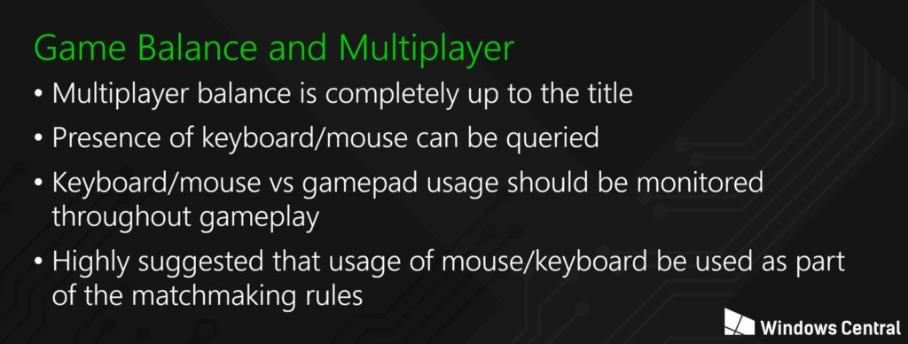 Xbox mouse and keyboard rules for developers