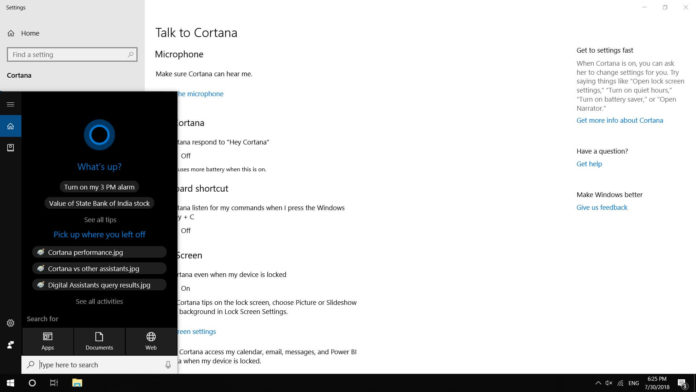 Cortana on Windows 10