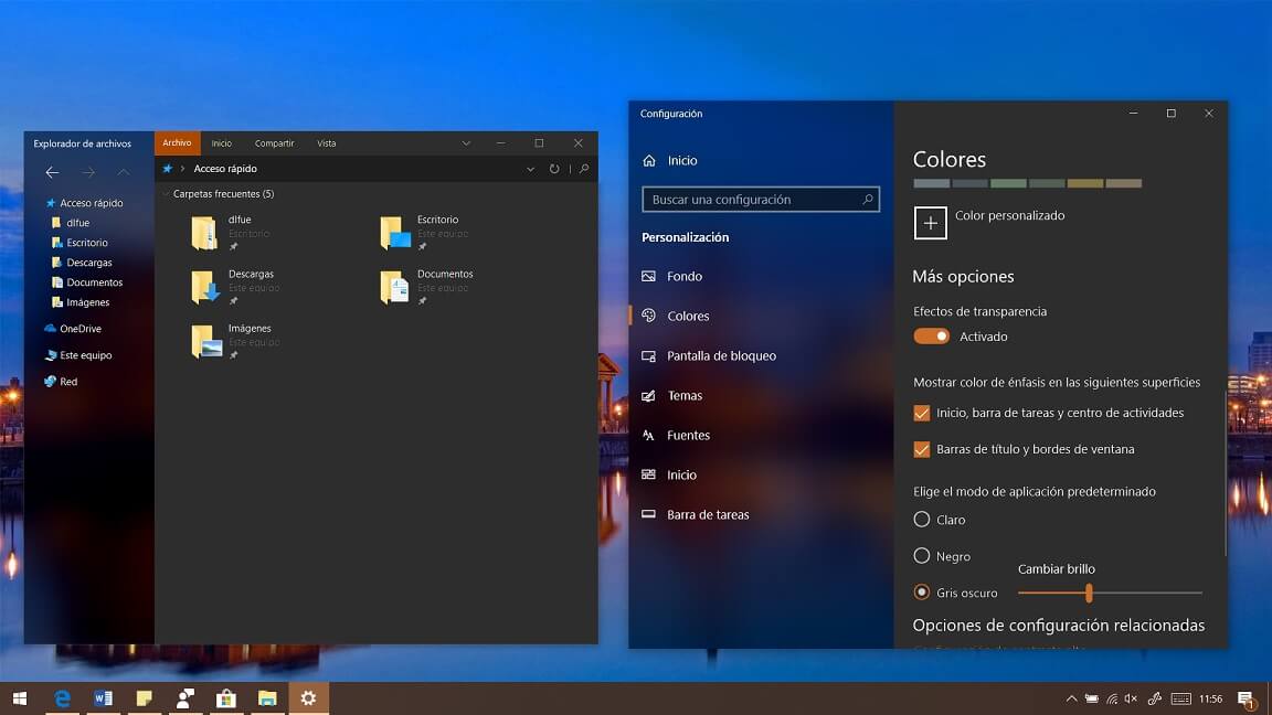 File Explorer with Dark Theme concept