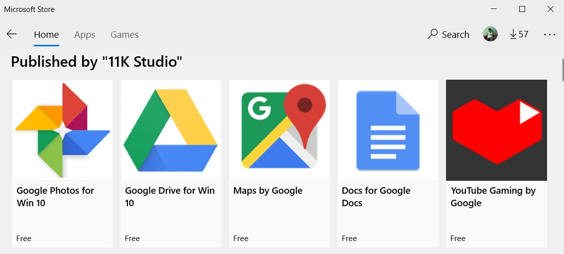 Google apps in Store