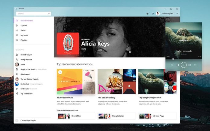 Groove Music new design concept