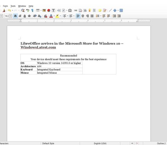 LibreOffice for Windows 10