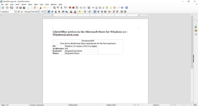 LibreOffice for Windows 10