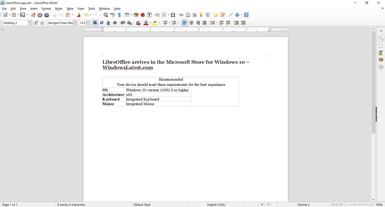 which version of libreoffice for windows 10