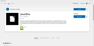 LibreOffice in Microsoft Store