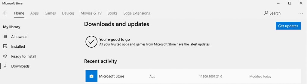 Microsoft Store interface