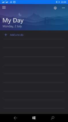 Microsoft To-Do Dark Theme