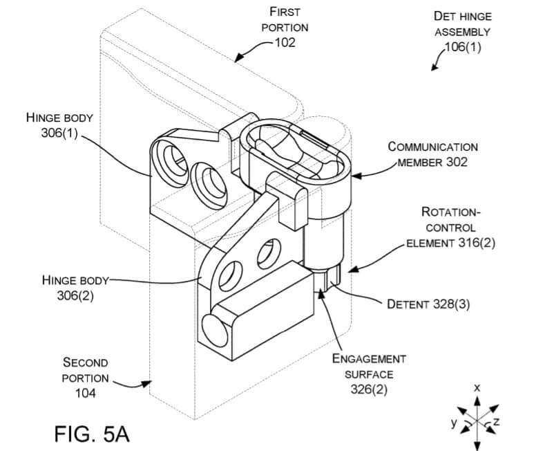 Microsoft foldable device hinge patent