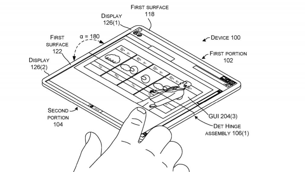 Microsoft foldable device patent