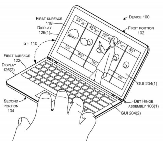 Microsoft foldable mobile device