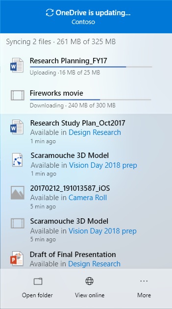 OneDrive Activity Center