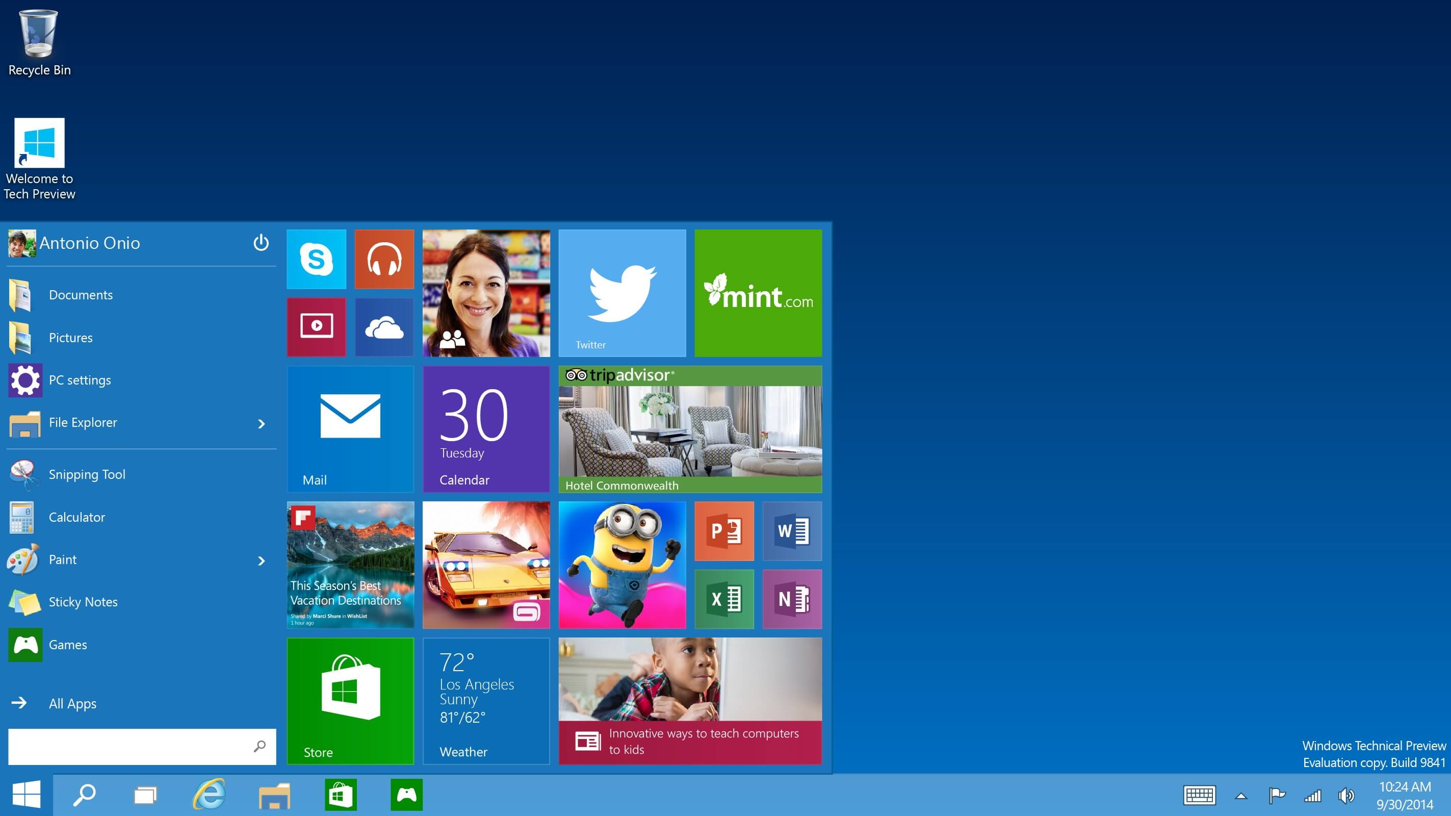 Start Menu in Windows 10