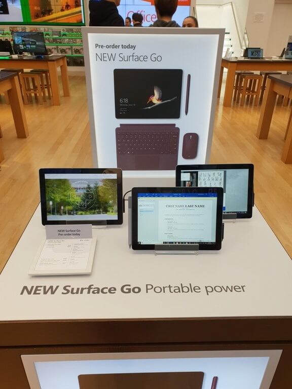 Surface Go in Microsoft Stores