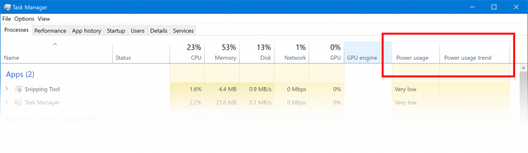 Task Manager in Windows 10