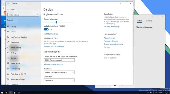 Windows 10 Display settings