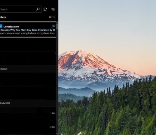 Windows 10 Mail App ads