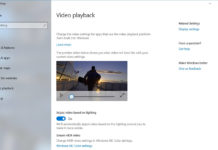 Windows 10 Video Playback settings