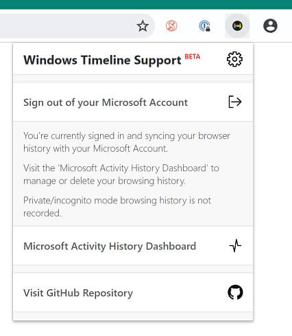 Windows Timeline Support extension