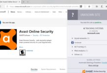 Avast Microsoft Edge extension