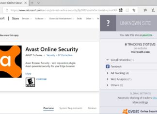 Avast Microsoft Edge extension