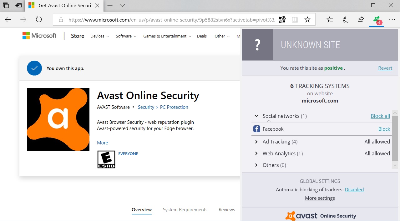 avast browser extension