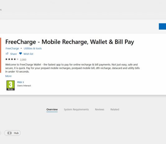 FreeCharge is shutting down its Windows 10 and Windows 10 Mobile app