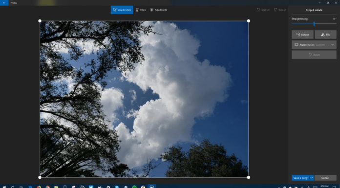 Windows 10 Photos app updated with improved image editing interface