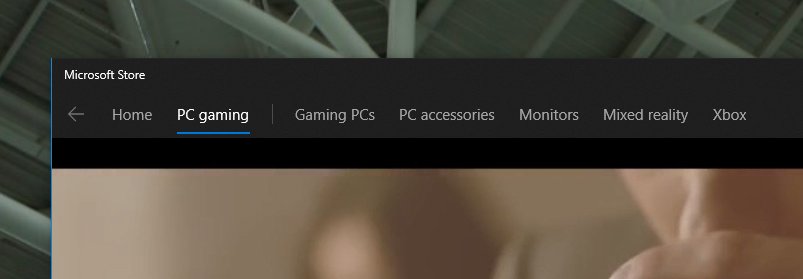 Microsoft Store header