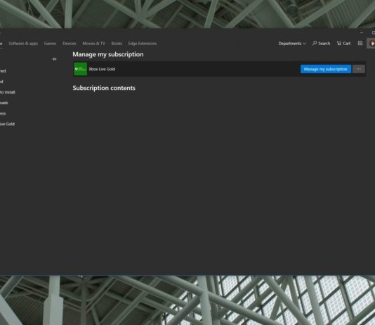 Microsoft Store subscription