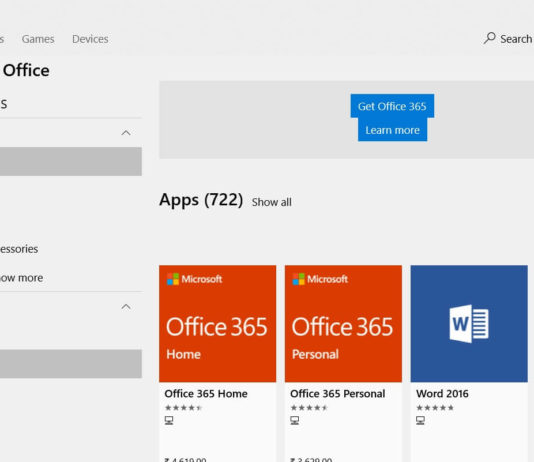 Microsoft Store with new search experience