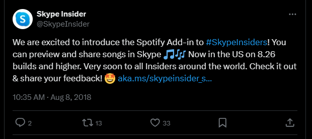 Skype announces new Spotify add-in