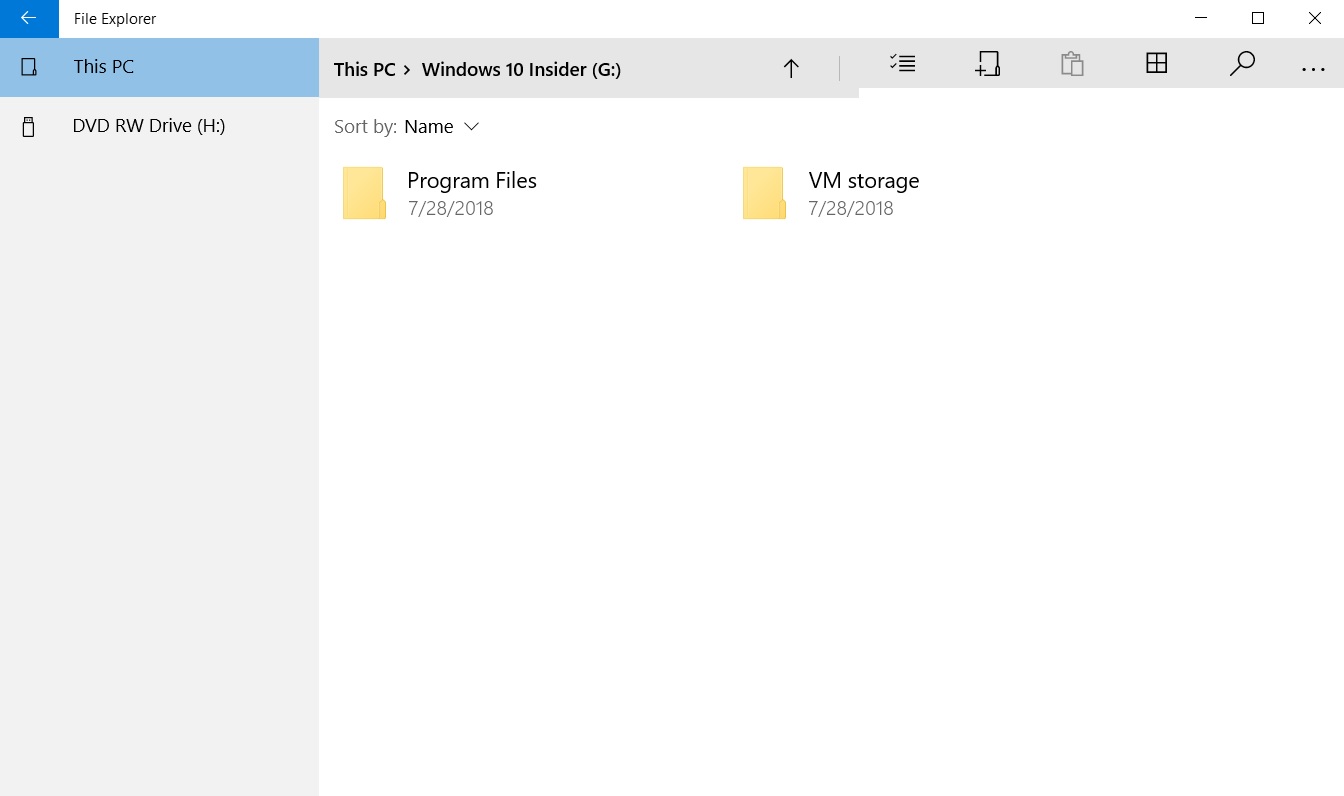 UWP File Explorer interface