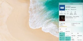 Windows 10 Action Center concept