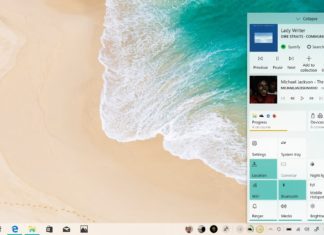 Windows 10 Action Center concept