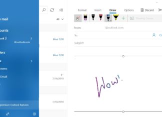 Windows 10 Mail Inking Feature