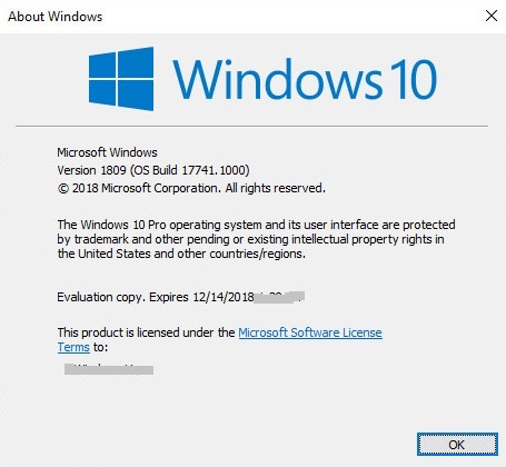 Windows 10 v1809