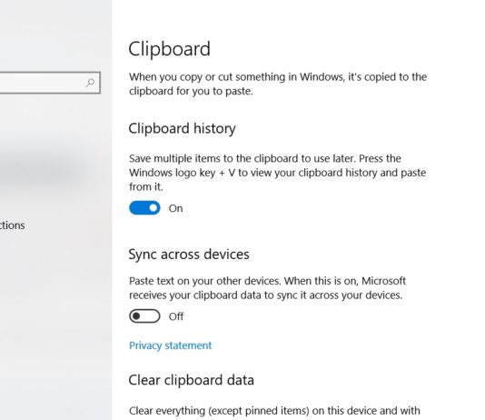 Clipboard in Windows 10