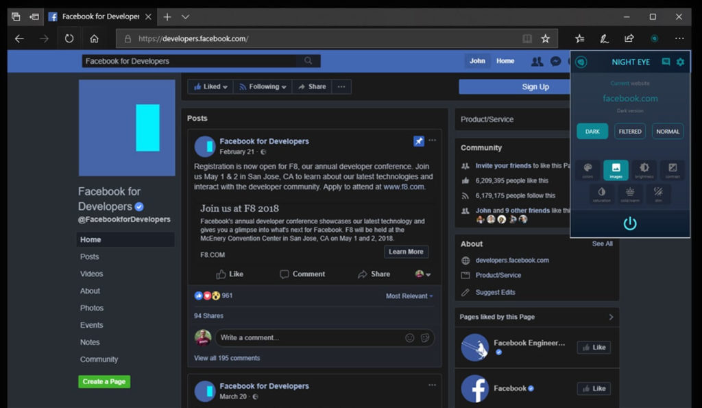 New extension for Windows 10 Edge browser brings dark theme to web pages