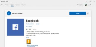 Facebook for Windows 10