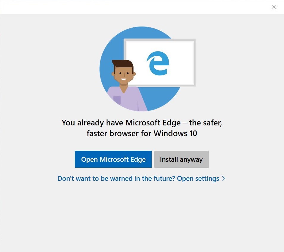 Microsoft Edge suggestion