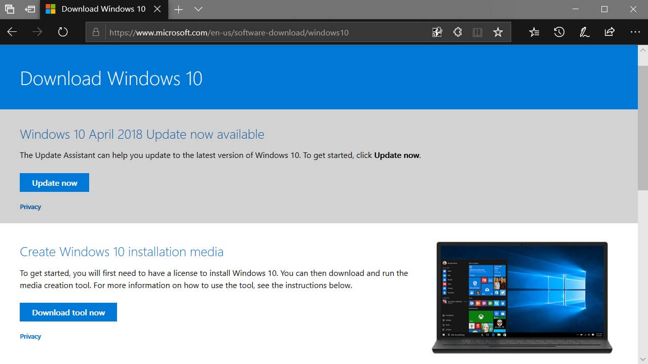 How to download Windows 10 ISO Image without using Media Creation Tool Microsoft download page