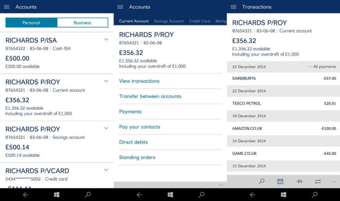 RBS Windows Phone app