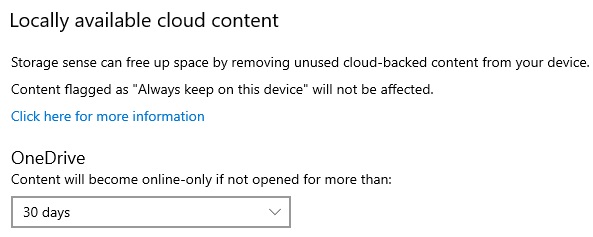 Storage Sense and OneDrive