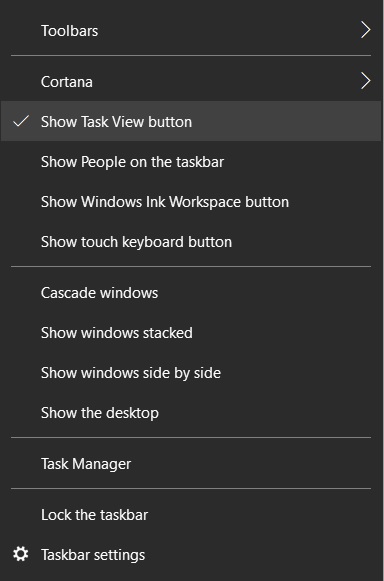 Task View Taskbar