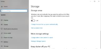 Windows 10 and Storage Sense