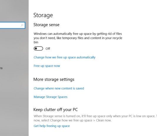 Windows 10 and Storage Sense