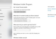 Windows 10 preview build