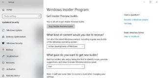 Windows 10 preview build