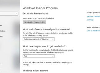 Windows 10 preview build
